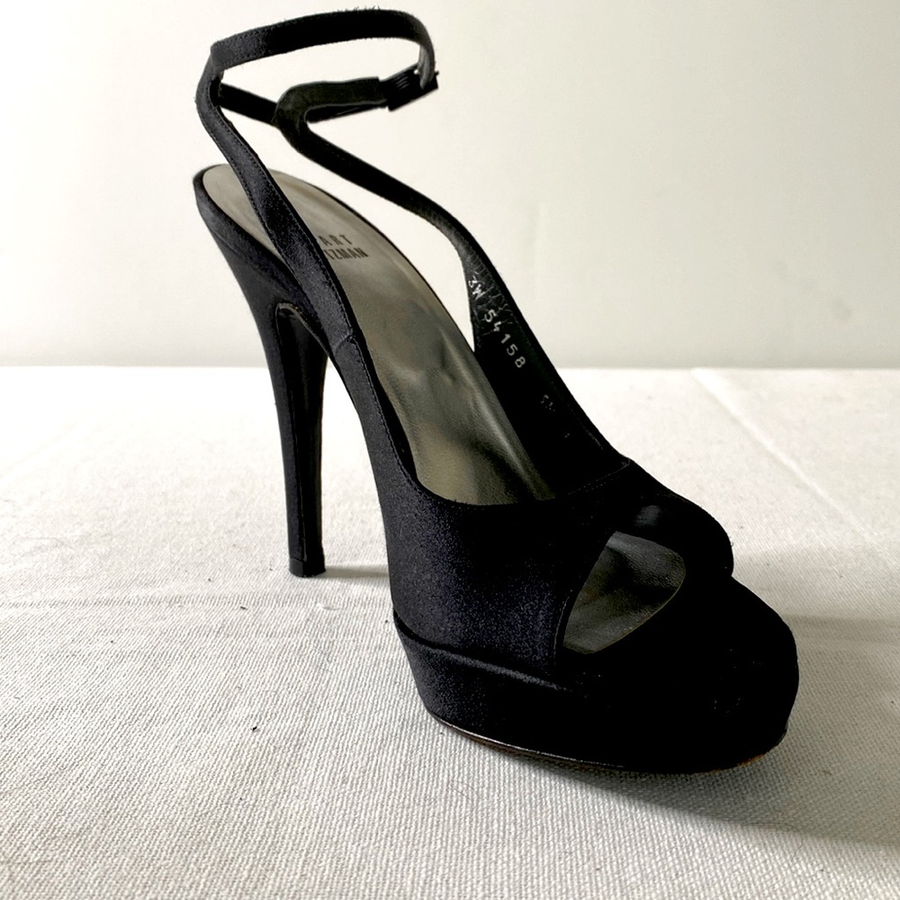 Stuart Weitzman Satin Ankle Strap Heels